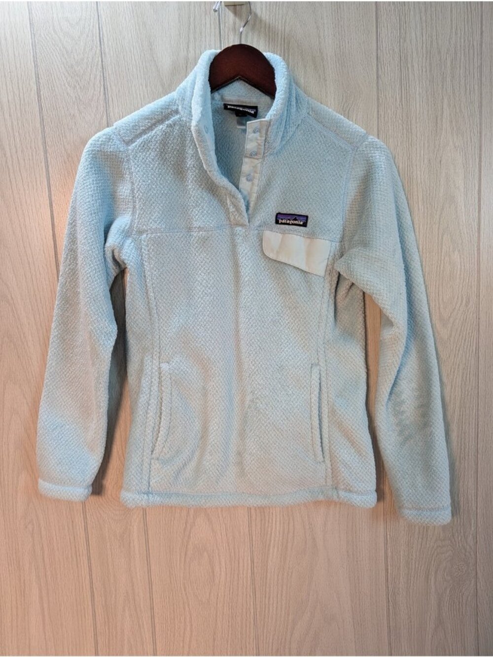Patagonia Re-Tool Snap-T Pullover Womens Sz XS Light Blue Fleece Jacket